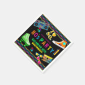 Neon 80's verjaardag servet (Hoek)