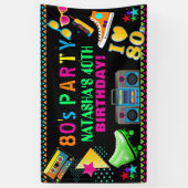 Neon 80's verjaardag spandoek (Verticaal)
