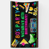 Neon 80's Verjaardagsfeest Spandoek (Verticaal)