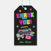 Neon 80's verjaardagsfeestje Favor Tag Cadeaulabel (Voorkant)