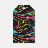 Neon 80's verjaardagsfeestje Favor Tag Cadeaulabel (Achterkant)