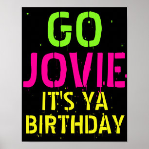 Neon 90's Hip Hop Birthday Party Poster