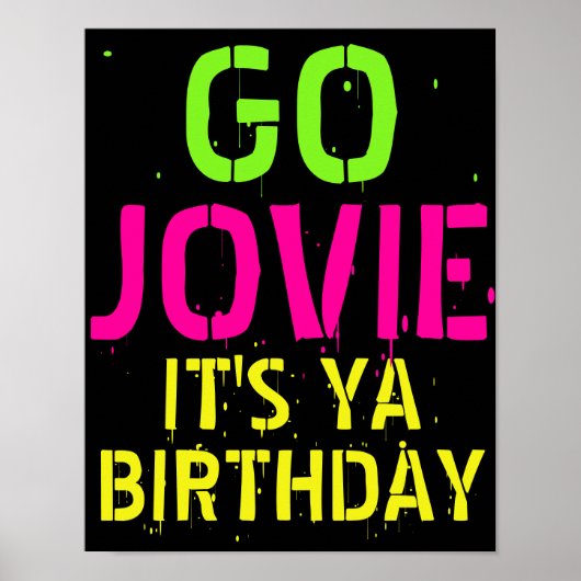 Neon 90's Hip Hop Birthday Party Poster (Voorkant)