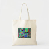 neon 90s rasterontwerp 80s tote bag (Voorkant)
