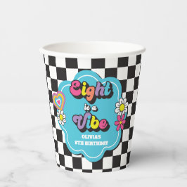 Neon 90s Retro Eight is a Vibe 8e Verjaardag Papieren Bekers