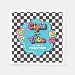 Neon 90s Retro Eight is a Vibe 8ste Verjaardag Servet