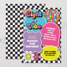 Neon 90s Retro Eight is een Vibe 8ste verjaardag