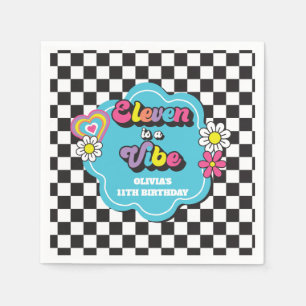 Neon 90s Retro Eleven is a Vibe 11e Verjaardag Servet