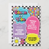 Neon 90s Retro Eleven is een vibe 11e verjaardag Kaart (Voorkant)