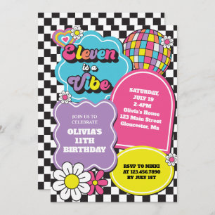 Neon 90s Retro Eleven is een vibe 11e verjaardag Kaart