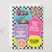 Neon 90s Retro Five is a Vibe 5de verjaardag Kaart (Voorkant)