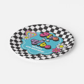 Neon 90s Retro Five viert vijfde verjaardag Papieren Bordje (Gekanteld)