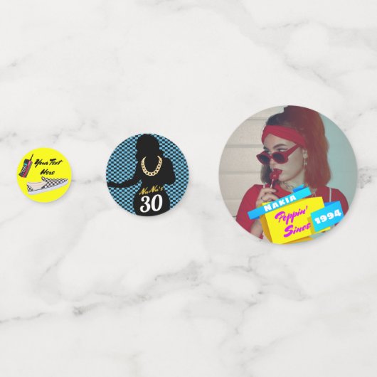 Neon 90's Retro Hip Hop House Party Kleurrijke Fot Confetti (Voorkanten)