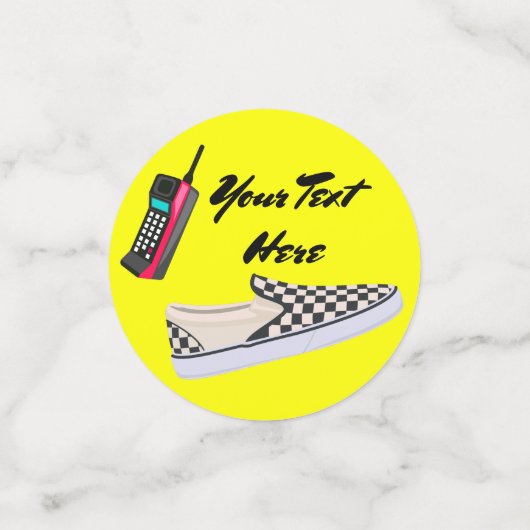 Neon 90's Retro Hip Hop House Party Kleurrijke Fot Confetti (Kleine voorkant)