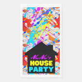 Neon 90's Retro Hip Hop Theme House Party Servet (Voorkant)