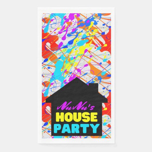 Neon 90's Retro Hip Hop Theme House Party Servet (Voorkant)