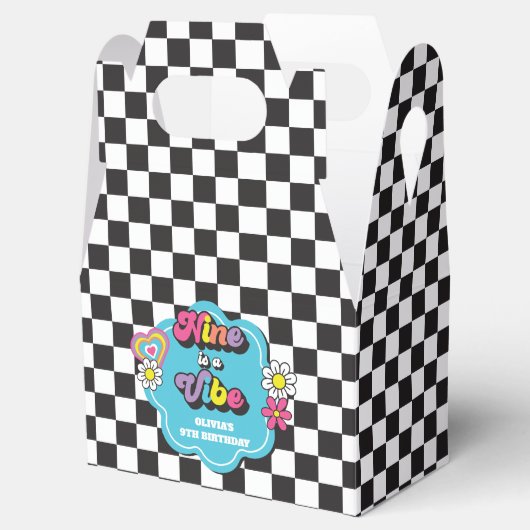 Neon 90s Retro Nine viert zijn negende verjaardag Bedankdoosjes (Geopend)