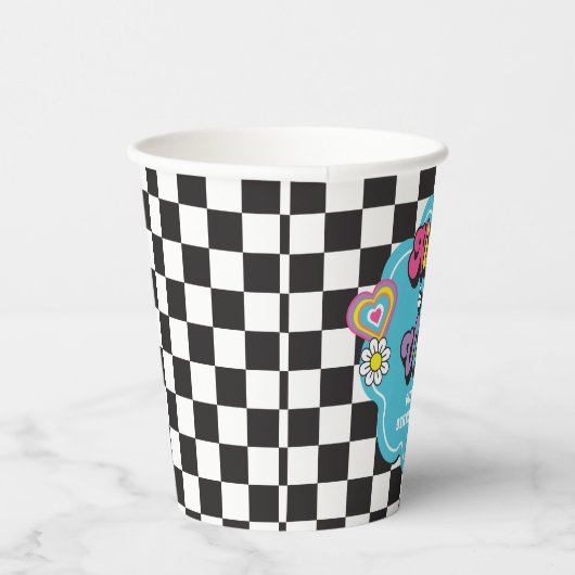 Neon 90s Retro Nine viert zijn negende verjaardag Papieren Bekers (Rechts)