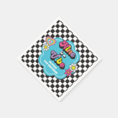 Neon 90s Retro Nine viert zijn negende verjaardag Servet (Hoek)