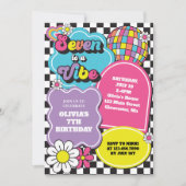 Neon 90s Retro Seven viert zevende verjaardag Kaart (Voorkant)