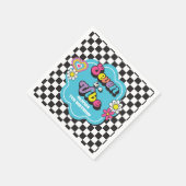 Neon 90s Retro Seven viert zevende verjaardag Servet (Hoek)