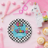 Neon 90s Retro Six viert zesde verjaardag Papieren Bordje (Feest)