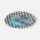 Neon 90s Retro Six viert zesde verjaardag Papieren Bordje (Gekanteld)