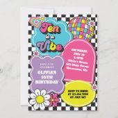 Neon 90s Retro Ten is een vibe verjaardag Kaart (Voorkant)