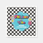 Neon 90s Retro Thirteen is een vibe 13e verjaardag Servet (Voorkant)