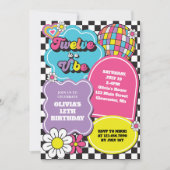 Neon 90s Retro Twaalf is een vibe 12e verjaardag Kaart (Voorkant)