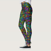 Neon 90s Squiggle Scribbles Naadloze Patroon Leggings (Links)