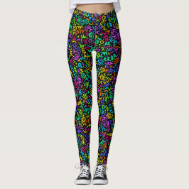 Neon 90s Squiggle Scribbles Naadloze Patroon Leggings