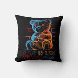 Neon ABC Teddibeer Kussen