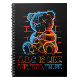 Neon ABC Teddibeer Notitieboek