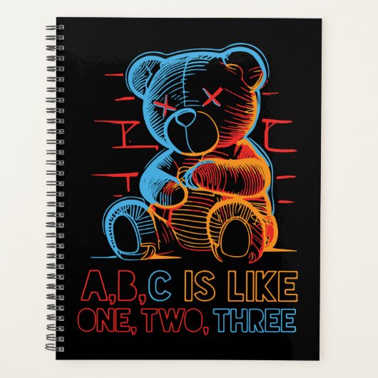 Neon ABC Teddibeer Planner (Voorkant)
