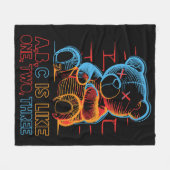 Neon ABC Teddybeer Fleece Deken (Voorkant (Horizontaal))
