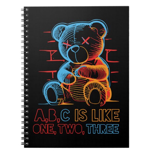 Neon ABC Teddybeer Notitieboek (Voorkant)
