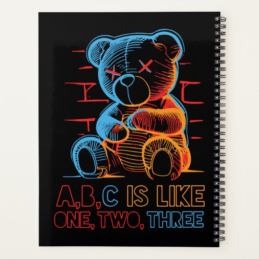 Neon ABC Teddybeer Planner (Achterkant)