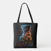 Neon ABC Teddybeer Tote Bag (Achterkant)