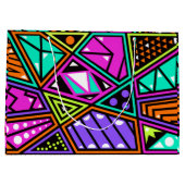 neon abstract cadeau tas groot cadeauzakje (Achterkant)