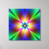 Neon Abstract Daisy Wrapped Canvas afdrukken (Voorkant)