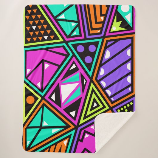 neon abstract deken (Voorkant)