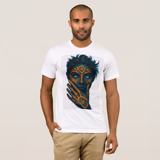 Neon Abstract Face T-Shirt (Voorkant volledig)