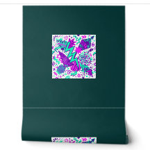 Neon Abstract Geometrisch Patroon Glad Behang