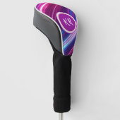 Neon Abstract Glow Patroon Gepersonaliseerde Monog Golfheadcover (Schuin)