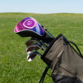 Neon Abstract Glow Patroon Gepersonaliseerde Monog Golfheadcover (Insitu)