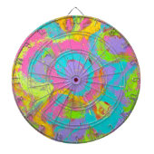 Neon Abstract-hand geschilde borstels Dartbord (Voorkant)