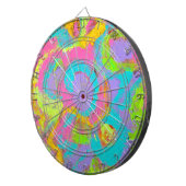 Neon Abstract-hand geschilde borstels Dartbord (Voorkant Rechts)