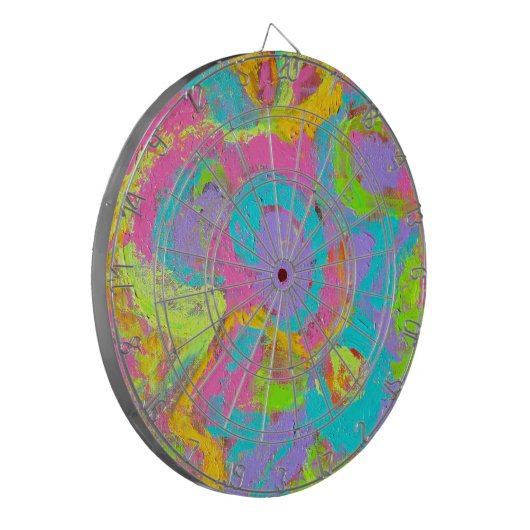 Neon Abstract-hand geschilde borstels Dartbord (Voorkant Links)