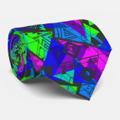 Neon abstract, helder, geometrisch . stropdas (Opgerold)